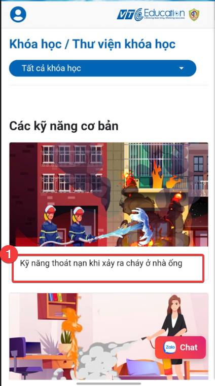 Ảnh trang Thư viện khóa học